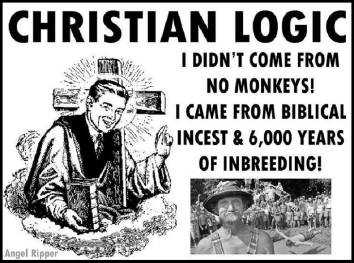 Christian logic inbreeding hillbilly BW
