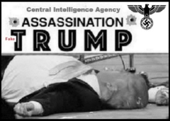 Trump Nazi assassination FAKE RED BW 600