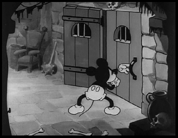 Mickey Mouse opening doors