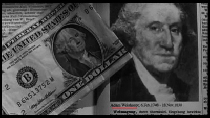 One dollar bill x Adam Weishaupt BW RED UNDERLINE Border